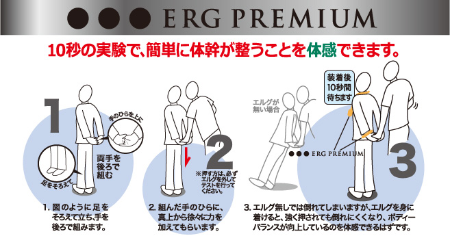 図：10秒の実験で、簡単に体幹が整うことを体感できます。